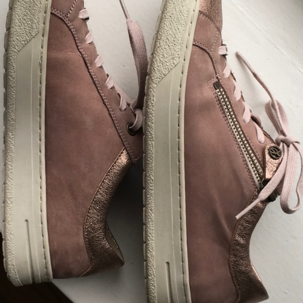 Hartjes mauve and rose gold sneakers, side zip, Size 7.5 - Picture 10 of 16